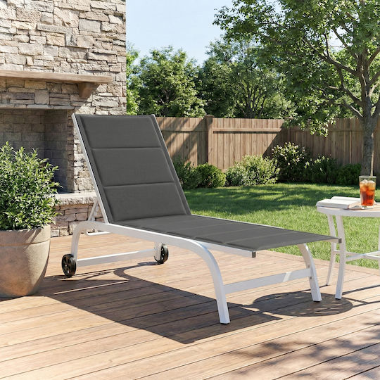 Outsunny Beach Lounger Armchair Aluminium Grey 57x57cm
