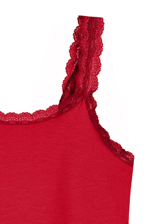 Cotton Red Women's T-Shirt with Spaghetti Strap Cotton Red Women's T-Shirt with Spaghetti Strap