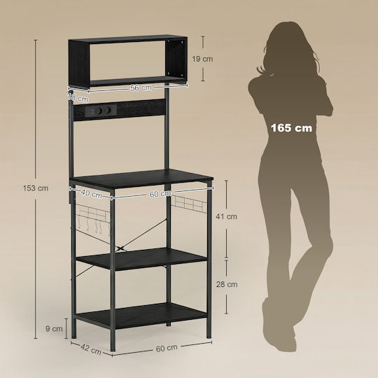 HomCom Wooden Black Rack 801-317V90BK