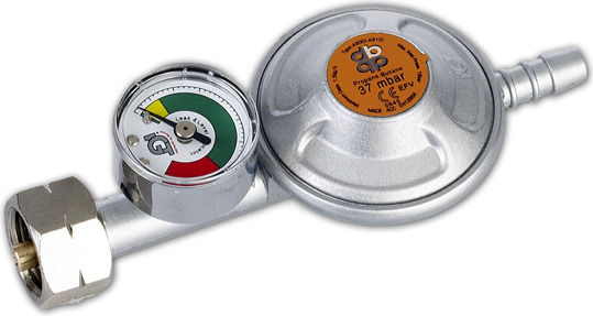 Bradas Gasschlauch 37mbar 1.5kg/h Sicherheitsventil mit Manometer Schlauch 9-10mm Rg A310ie-m