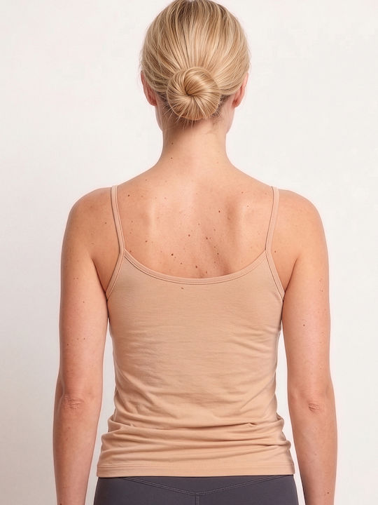 Sleeveless Cotton Brown Women's T-Shirt Sleeveless Cotton Brown Women's T-Shirt