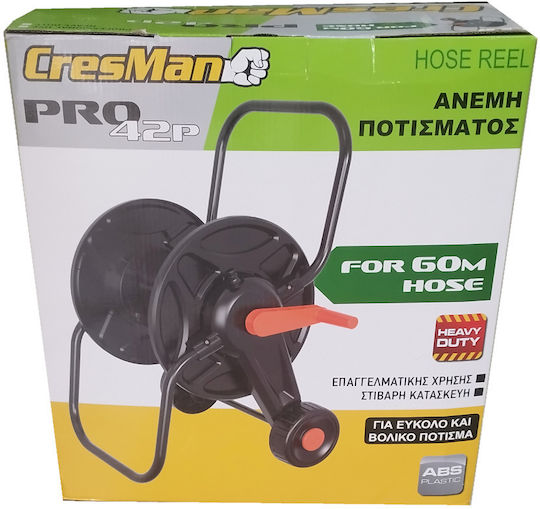 Cresman PRO-42P Wheeled Garden Hose Box for Hose Up to 60m with Rewind Handle