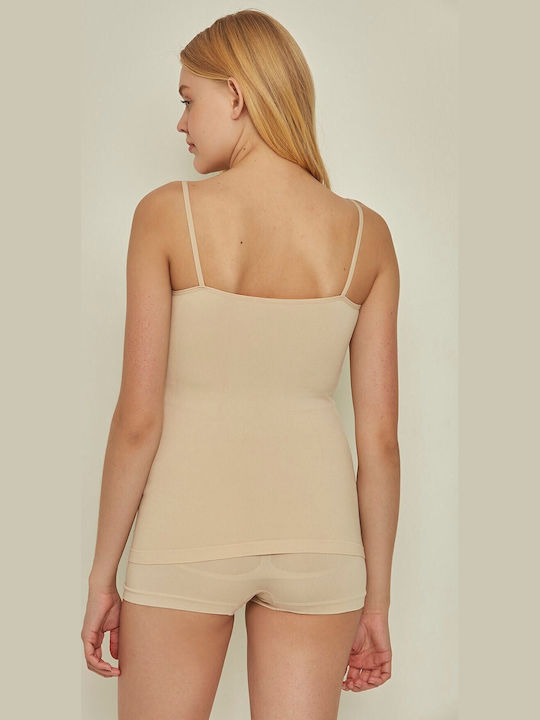 Sleeveless Beige Women's Undershirt