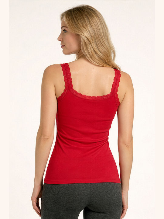 Red Women's Tank Top with Spaghetti Strap
