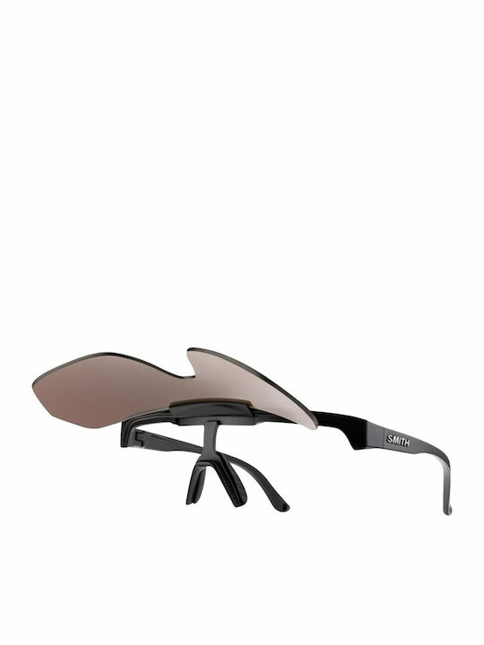 Smith Unisex Sunglasses with Black Frame and Black Polarized Mirror Lens