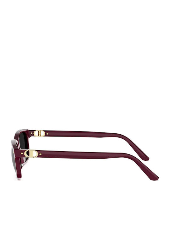 Dior Unisex Sunglasses with Burgundy Horn-Rimmed Frame and Burgundy Lens
