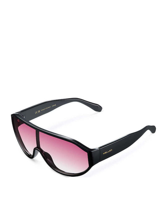 Meller Zaki Unisex Sonnenbrillen mit Schwarzem Rahmen und Schwarzem Verlaufsfarbe Glas
