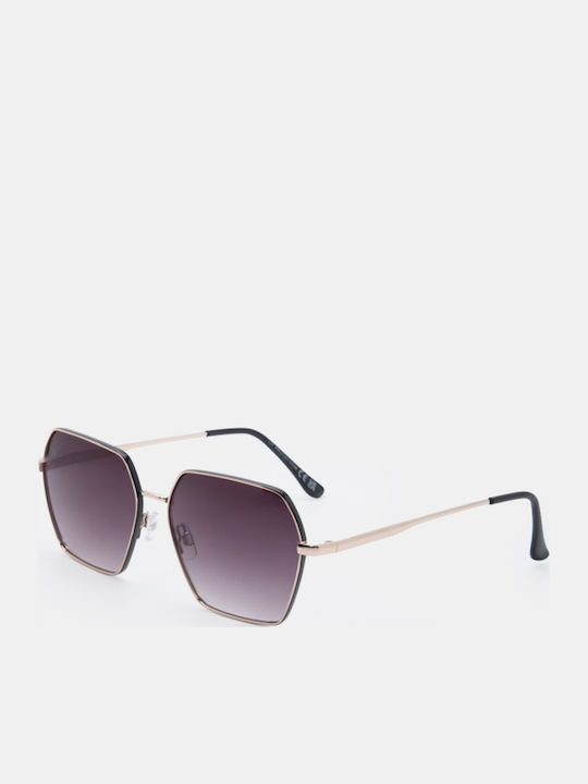 Luigi Unisex Sunglasses with Black Metallic Frame and Black Lens