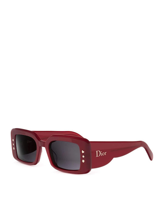 Dior Women's Sunglasses with Burgundy Horn-Rimmed Frame and Burgundy Gradient Lens