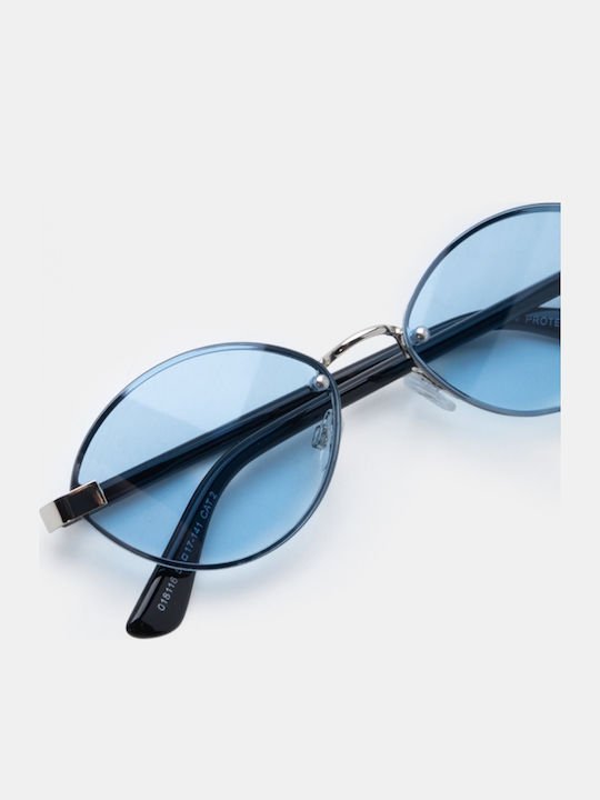Luigi Unisex Sunglasses with Light Blue Metallic Frame and Light Blue Lens 4925030