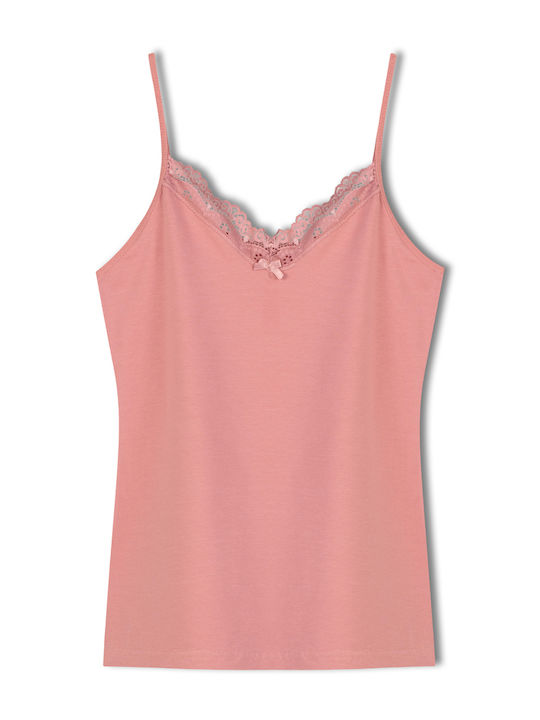 Sleeveless Cotton Pink Women's T-Shirt