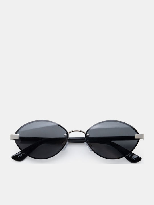 Luigi Unisex Sunglasses with Black Metallic Frame and Black Lens