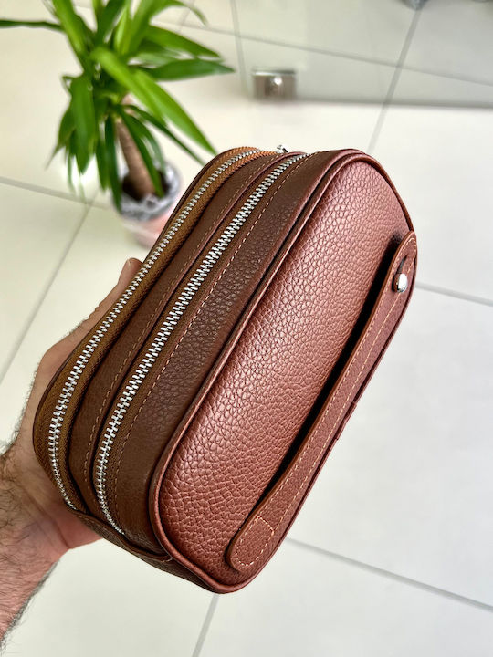 Leather Men's Handbag Tabac Brown