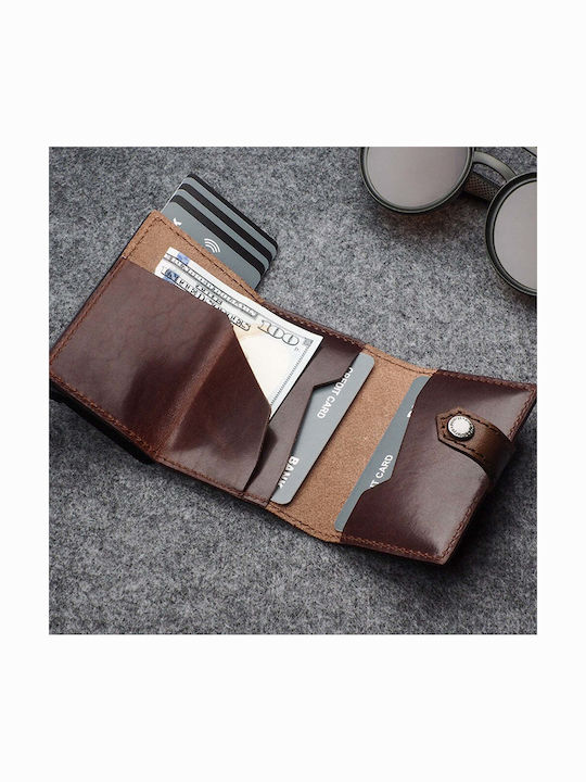 Hiker Leather Men's Wallet Set with RFID Brown