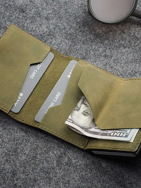 Hiker Кожено мъжко портмоне с RFID Зелен