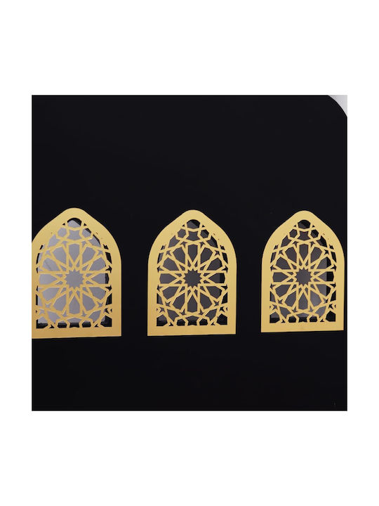 Mini Moschee Masjid 3D Din Lemn Ramadan Sărbătoare Neagră 60 Cm Decor