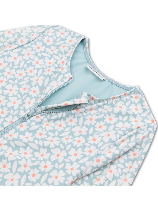 Swim Essentials Costum De Baie Pentru Copii Întreg Cu Mâneci Lungi Green Flowers