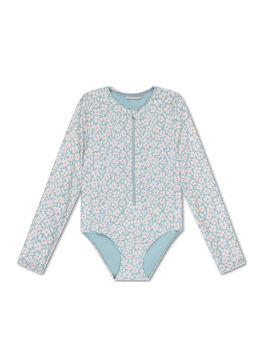 Swim Essentials Costum De Baie Pentru Copii Întreg Cu Mâneci Lungi Green Flowers