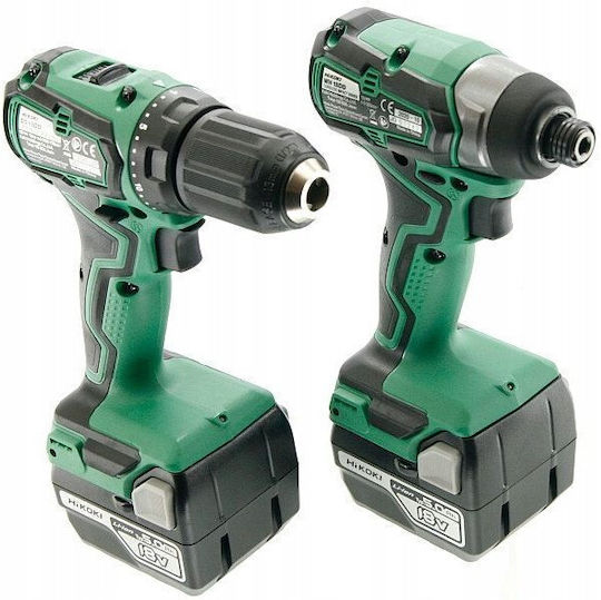 Hikoki KC18DD Сет Двигател за бормашина & Ударна бормашина 18V с 2 батерии 5Ах