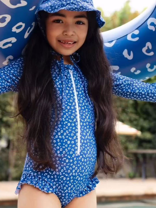 Swim Essentials Costum De Baie Pentru Copii Întreg Cu Abajur Albastru Leopard