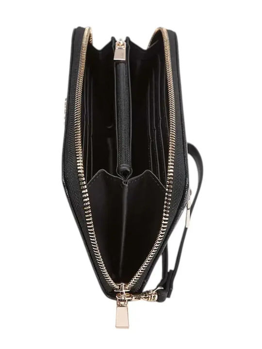 Guess Amorette Amorette Голяма Дамска Портмоне От Естествена Кожа Черен