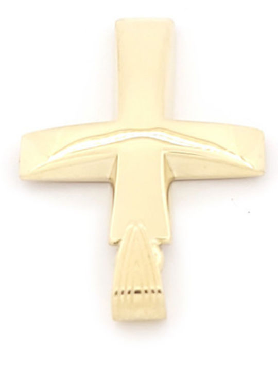 Männlicher Vergoldeter Kreuz 14K Beidseitig mit Kette