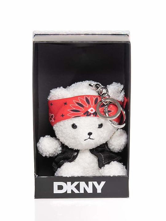 DKNY Women's Keychain Boxed Bear Charm White