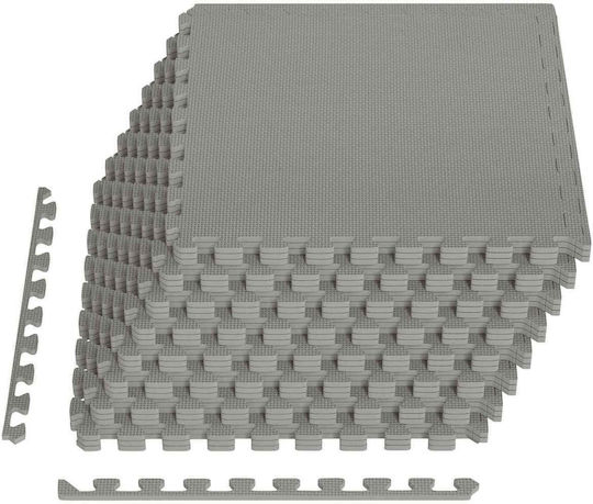 vidaXL Δάπεδα Παζλ Γυμναστηρίου Γκρι 60x60x1cm 24τμχ