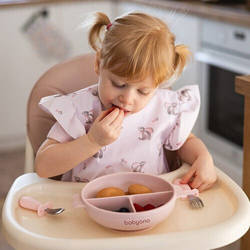 Babyono Children's Silicone Food Plate Blue