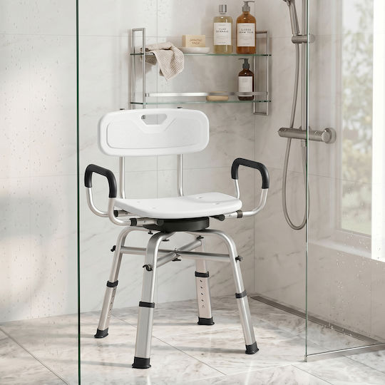 HomCom Toilettenstuhl mit Rückenlehne 712-077V00WT