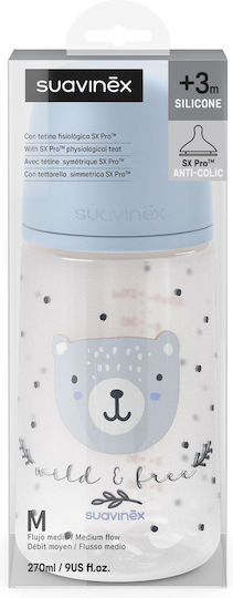 Suavinex Plastic Baby Bottle Anti-colic Teat with Silicone Teat Blue 270ml