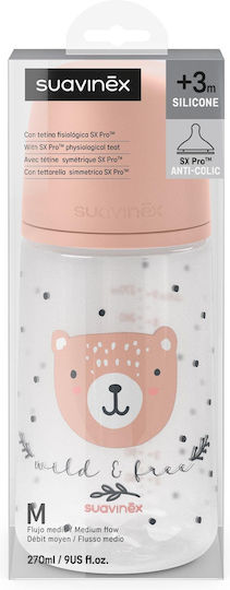 Suavinex Plastic Baby Bottle Anti-colic Teat with Silicone Teat Pink 270ml