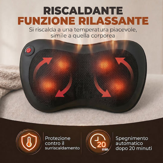 HomCom Shiatsu Massage Pillow for Neck & Back with Infrared Heat Black
