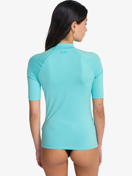 Billabong Surf Women's Short Sleeve Sun Protection Shirt Turquoise