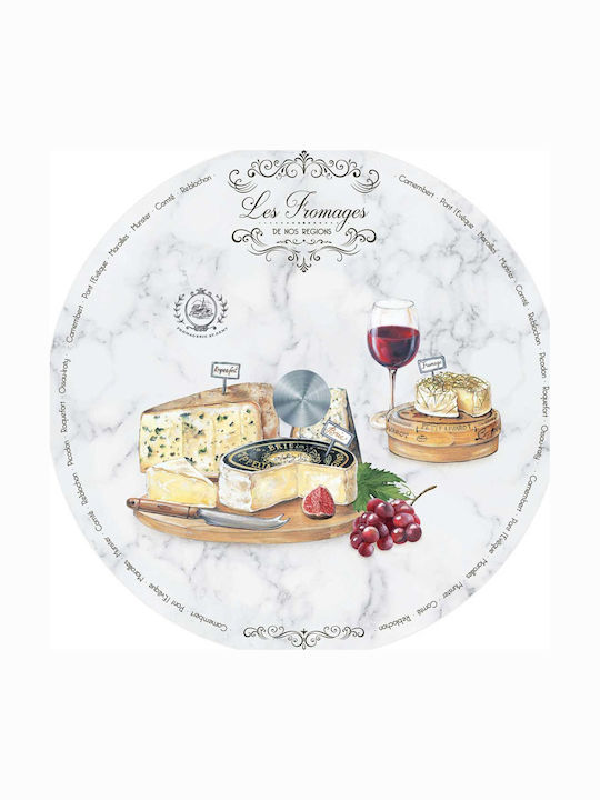 Easylife Les Fromages Πιατέλα Σερβιρίσματος Γυάλινη Πολύχρωμη
