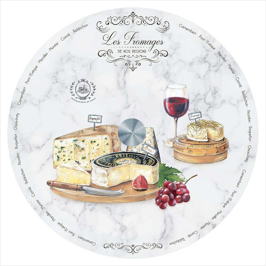 Easylife Les Fromages Piata De Servire Din Sticlă Multicolor 32x32cm
