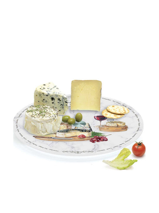 Easylife Les Fromages Πιατέλα Σερβιρίσματος Γυάλινη Πολύχρωμη