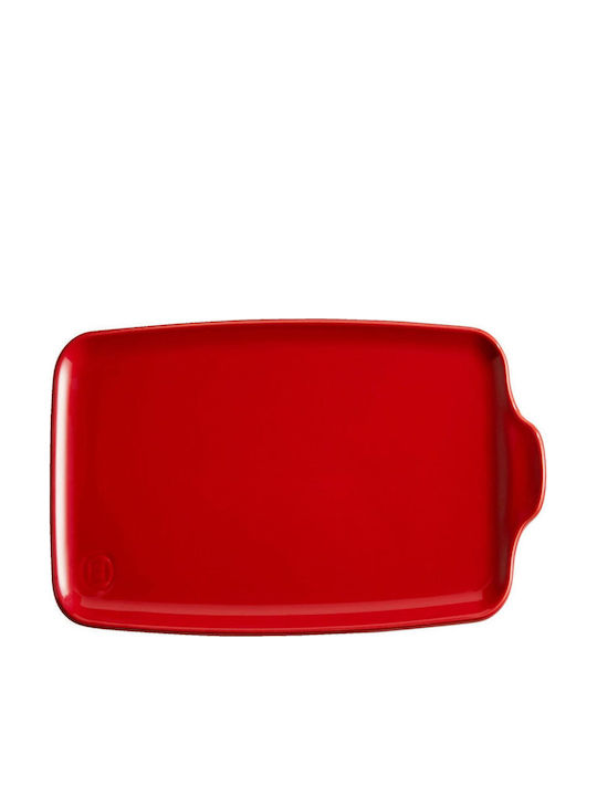Emile Henry Aperitivo Rectangular Ceramic Red Serving Platter 32x21cm