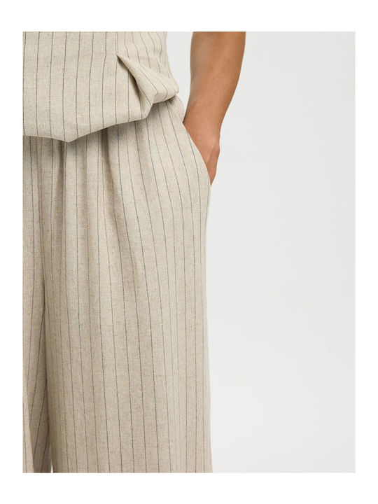 Pantaloni Dama Tesatura Bej