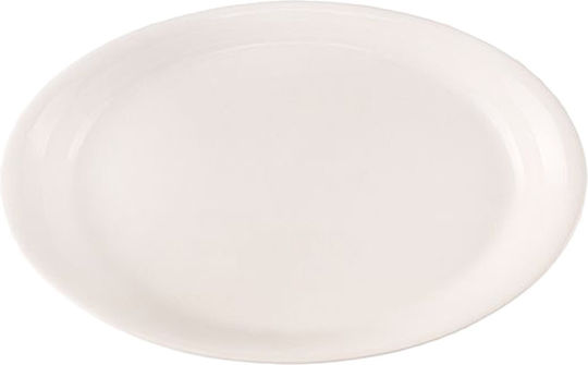 Porland Alumilite Dove Овална Сервизна Чиния от Бял Порцелан 30x20см