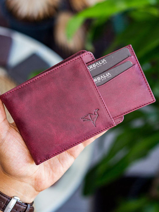 Leder Herrenbrieftasche Karten mit RFID Burgundisch