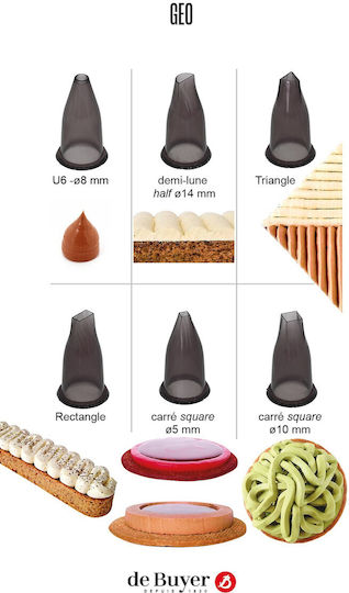 De Buyer Geometric Pastry Nozzle Set 6 Pieces 3011244150052