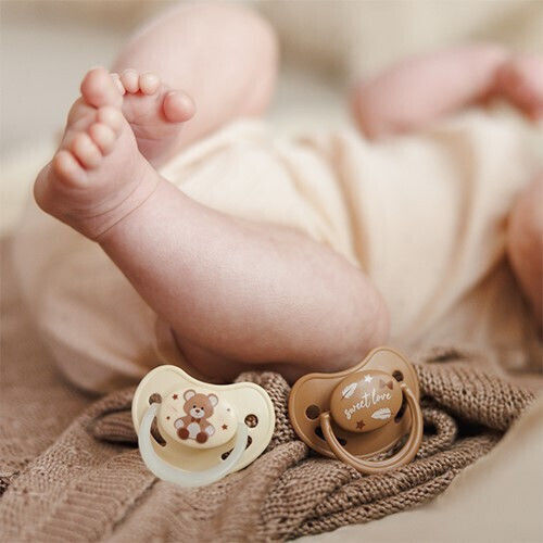 Babyono Πιπίλα Σιλικόνης Νυκτός Λευκό για 0-6 μηνών