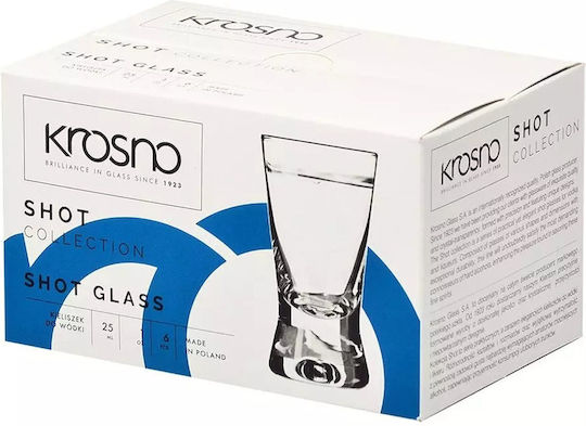 Krosno Σφηνοπότηρα Γυάλινα 25ml 6τμχ