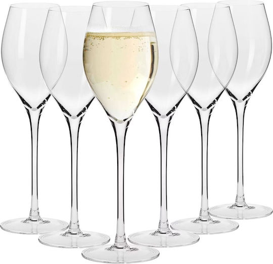 Krosno Harmony Champagne Glass Set Goblets Crystal 300ml 6 Pieces