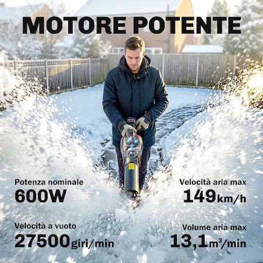 Outsunny Suflantă de Mână 18V cu 1 Baterie 4Ah și Viteză Maximă a Aerului 149km/h