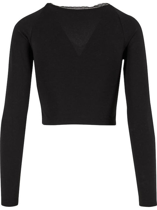 Women's Blouse with Lace Black