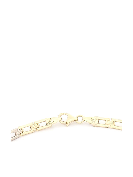Männer Bicolor Hand Kette aus Gold 9K Länge 21cm