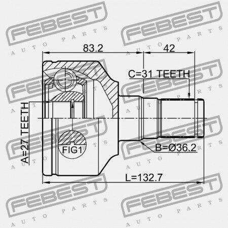 Febest Aριστερή Εσωτερική Άρθρωση Für Volvo S80 2007