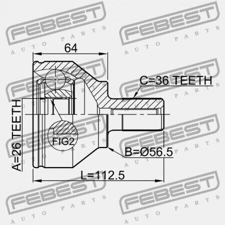 Febest Volvo S80 2007 Außenverbindung 36000550